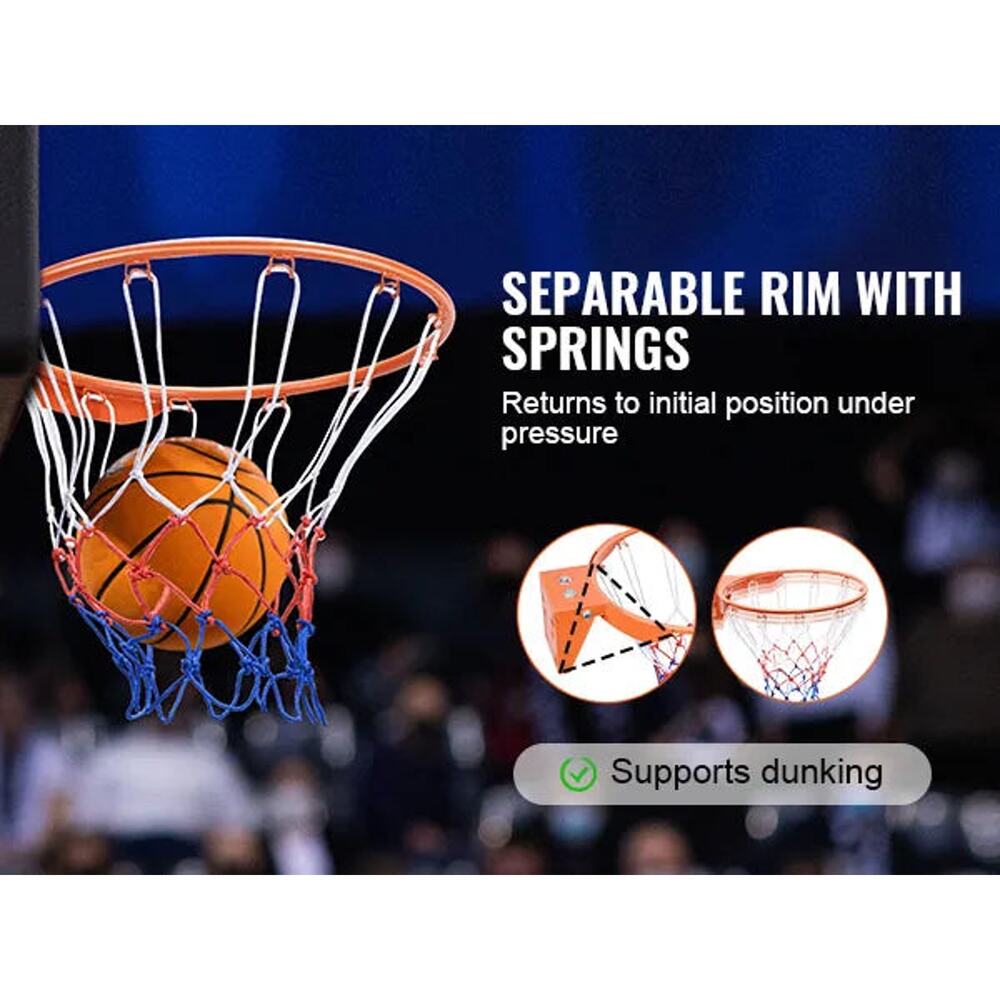 18-inch Flex Basketball Rim, Q235 Steel, Wall/Door Mount with Net- NWT - Picture 4 of 8